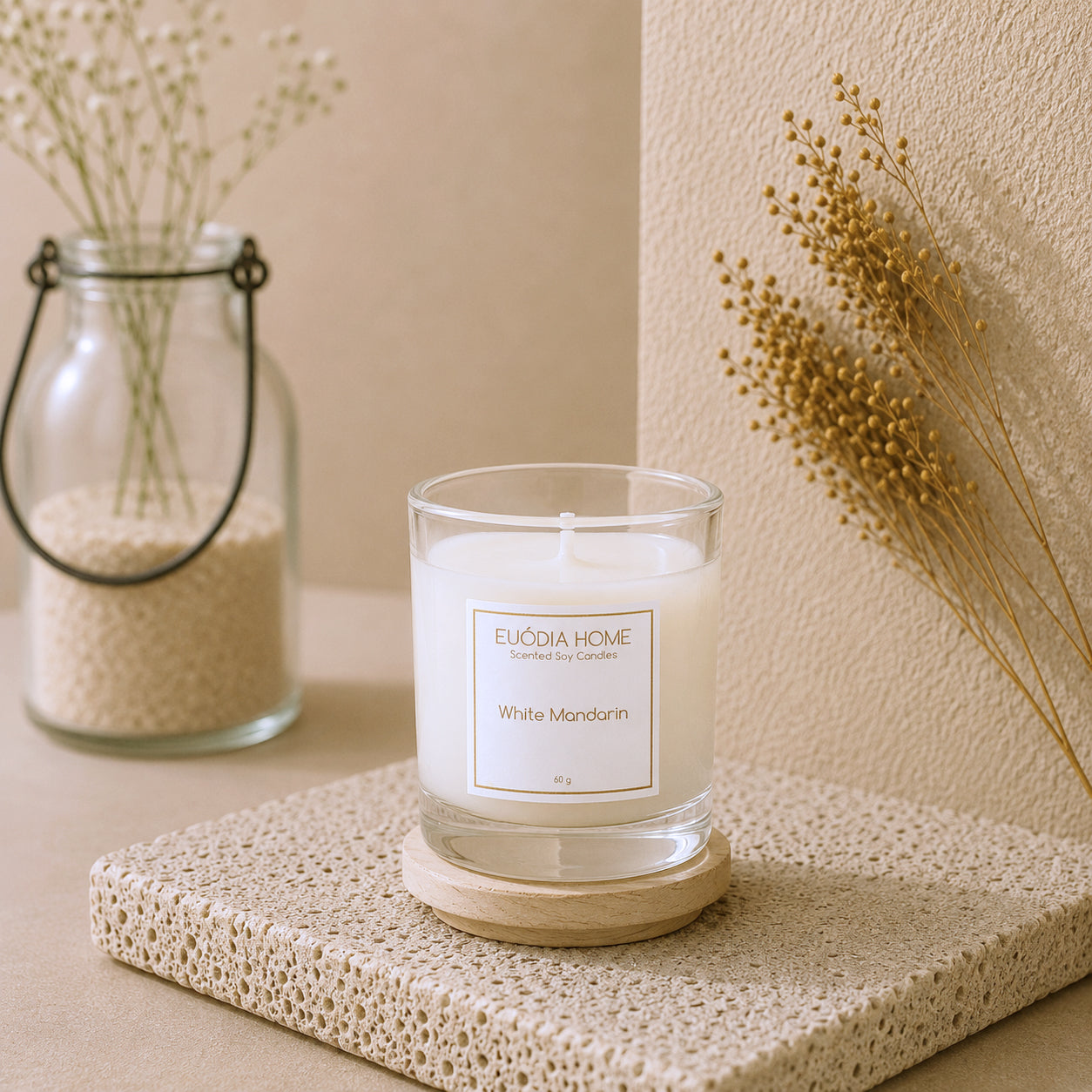 White Mandarin Soy Scented Candle